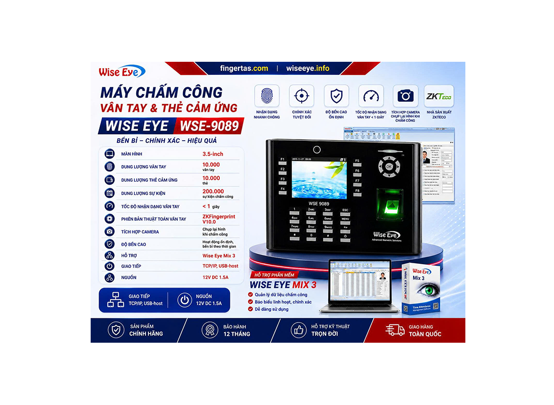 Máy chấm công vân tay Wise Eye WSE-9089
