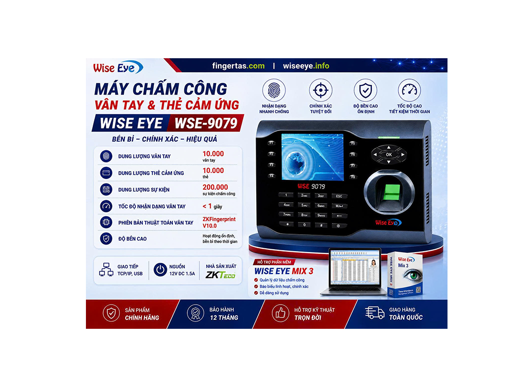 Máy chấm công vân tay Wise Eye WSE-9079