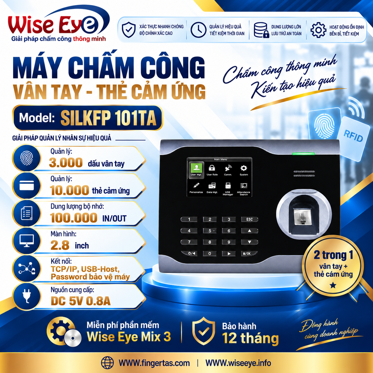 Máy chấm công vân tay  SILKFP 101TA